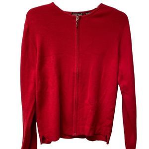 Jeanne Pierre red zip up cardigan sweater